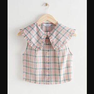 & Other Stories Ruffle Collar Button Up Top Sz. 8